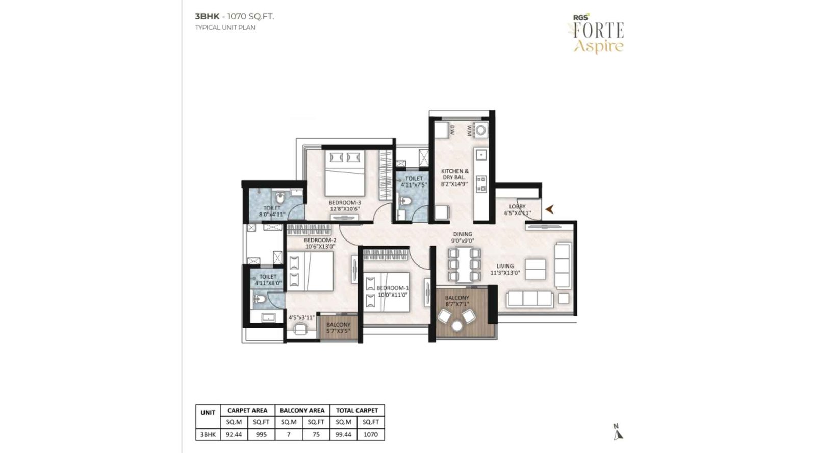 RGS-Forte-Aspire-3-BHK-Floor-Plan-1070-sqft